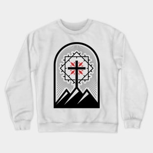 Cross of Jesus Christ on Mount Golgotha. Crewneck Sweatshirt